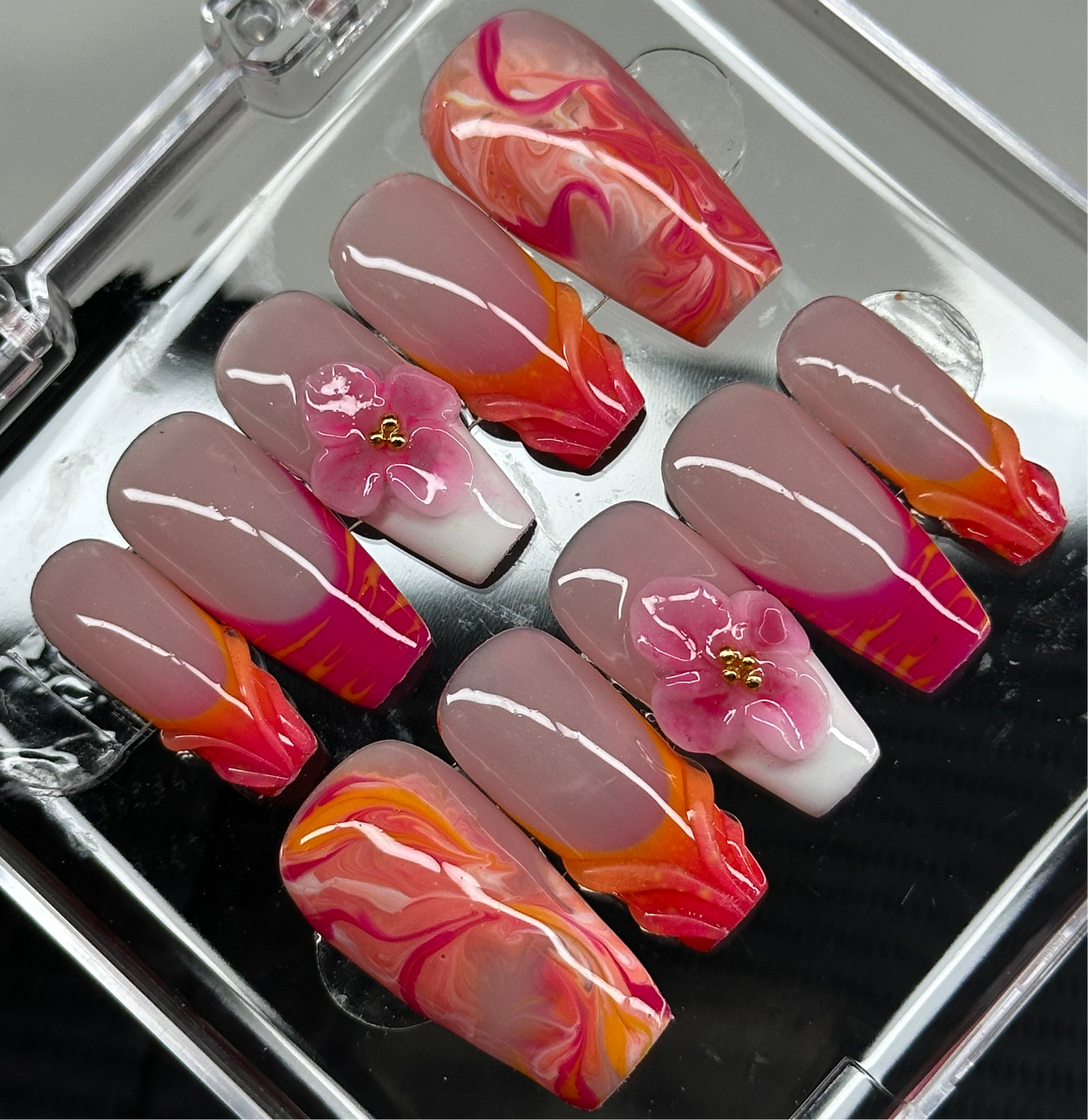 Press-On Nails - Rosy