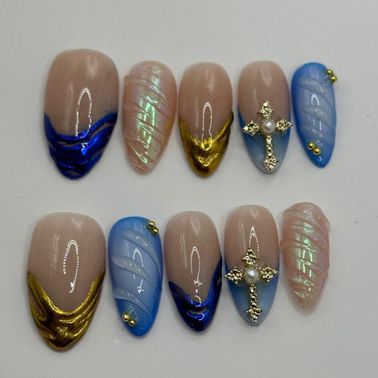 Press-on Nails - Sirène bleu